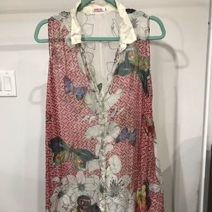 Johnny Was sleeveless shear tunic